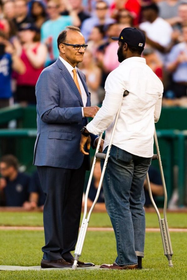 Joe Torre and David J. Bailey at the 2017 Congressional Baseball Game credit Michael Jordan BPE