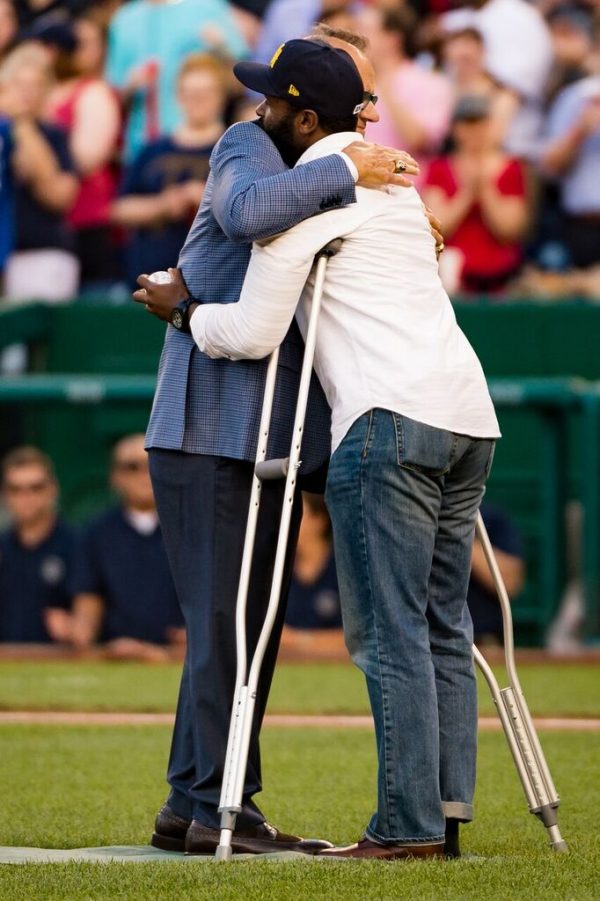 Joe Torre and David J. Bailey at the 2017 Congressional Baseball Game credit Michael Jordan BPE