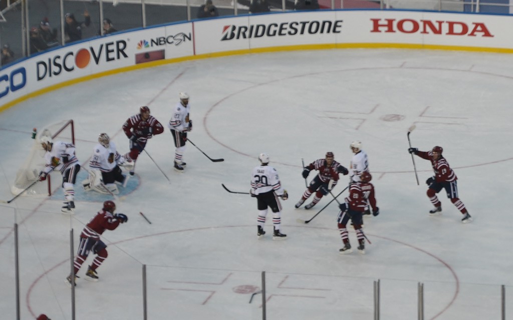 Troy Brouwer is mobbed by his teammates after scoring the game-winning goal against the Blackhawks in the Winter Classic. “This is probably one of the special days. And as soon as you see a puck go in, it's a great feeling, because you want to get success and you want to win,” teammate Alex Ovechkin said. (Chris Swanson) 