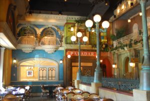 Beautifully decorated interior of Cuba Libre restaurant in Washington resembles Old Havana.