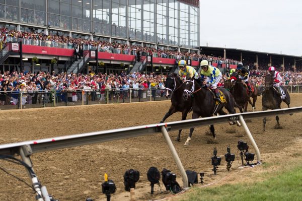 Always Dreaming and Classic Empire battle for the lead at the 2017 Preakness. (Michael Jordan)