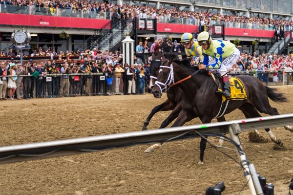 Always Dreaming and Classic Empire battle for the lead at the 2017 Preakness. (Michael Jordan)