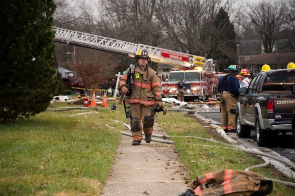 Gas explosion in the Woodmoor area of Baltimore County. (Credit Michael Jordan BPE)