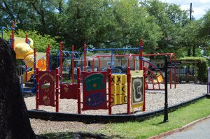 A playground behind the offices of Urban Impact Ministries provides an oasis for children in Central City New Orleans. (Anthony C. Hayes)