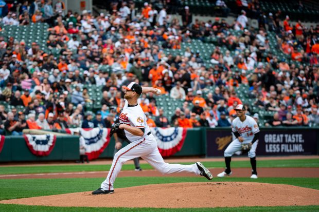 Baltimore Orioles vs New York Yankees at Oriole Park at Camden Yards for 2019 home opener. April 4, 2019. (Credit Michael Jordan/BPE)