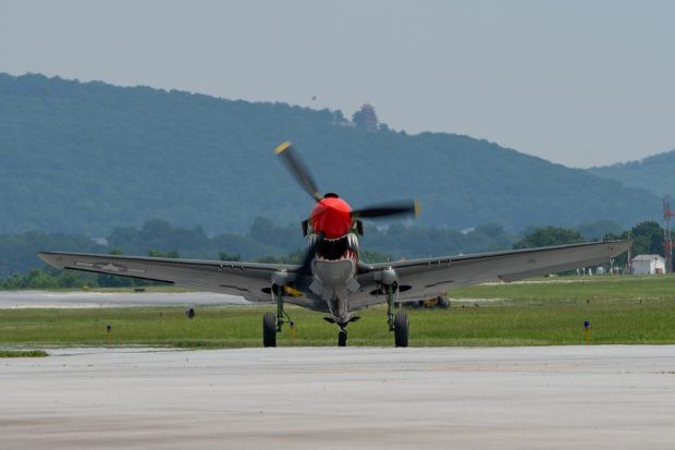 Reading (PA) - Thom Richard pilot and owner of Warbird Adventures TP-40 Warhawk at the Mid-Atlantic Air Museum WWII Weekend. (Michael Jordan/BPE)