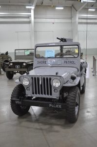 A US Navy Shore Patrol JEEP in Battleship Grey on display at the 2019 Military Vehicle Preservation Association Convention in York, PA. (Anthony C. Hayes)