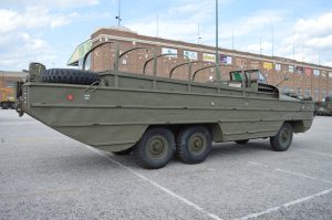 A duck boat on display at the 2019 Military Vehicle Preservation Association Convention in York, PA. (Anthony C. Hayes)