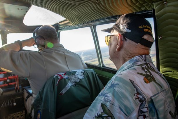 Retired Colonel James C. (“Jimmie Dee”) Dieffenderfer was a member of the 43rd Bombardment Group. Images from the Oct 24, 2019 EEA B-17-G Aluminum Overcast visit to the Manassas Regional Airport. (Credit Mike Jordan/BPE) 