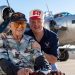 Retired Colonel James C. (“Jimmie Dee”) Dieffenderfer with his son Scott at Manassas Regional Airport in front of the EAA B-17-G Aluminum Overcast (credit Mike Jordan/BPE)