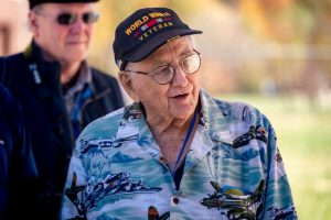 Retired Colonel James C. (“Jimmie Dee”) Dieffenderfer was a member of the 43rd Bombardment Group. Images from the Oct 24, 2019 EEA B-17-G Aluminum Overcast visit to the Manassas Regional Airport. (Credit Mike Jordan/BPE)