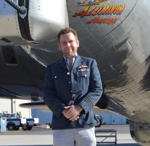 During a media event in Manassa, VA at the EAA B-17 visit, DC-based journalist Tom Rogan paused to pose in an RAF tunic. (Anthony C. Hayes)