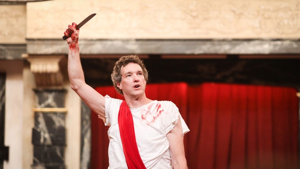 John Harrell in Julius Caesar at the Blackfriars Playhouse. Photo by Lindsey Walters.