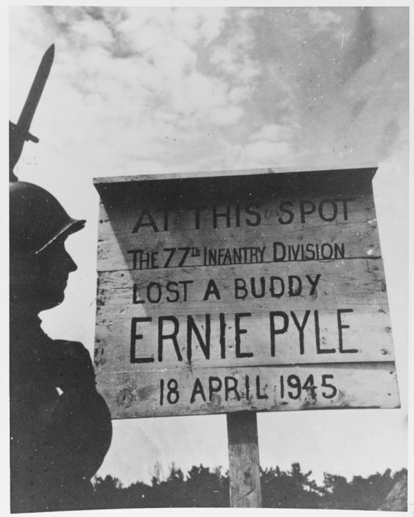 Ernie Pyle Marker - Courtesy Naval History and Heritage Command.