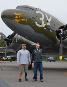 Veterans Steven Curry and Adam Kisielewski joined the media flight of That's All Brother. 2020 Arsenal of Democracy credit Anthony C. Hayes