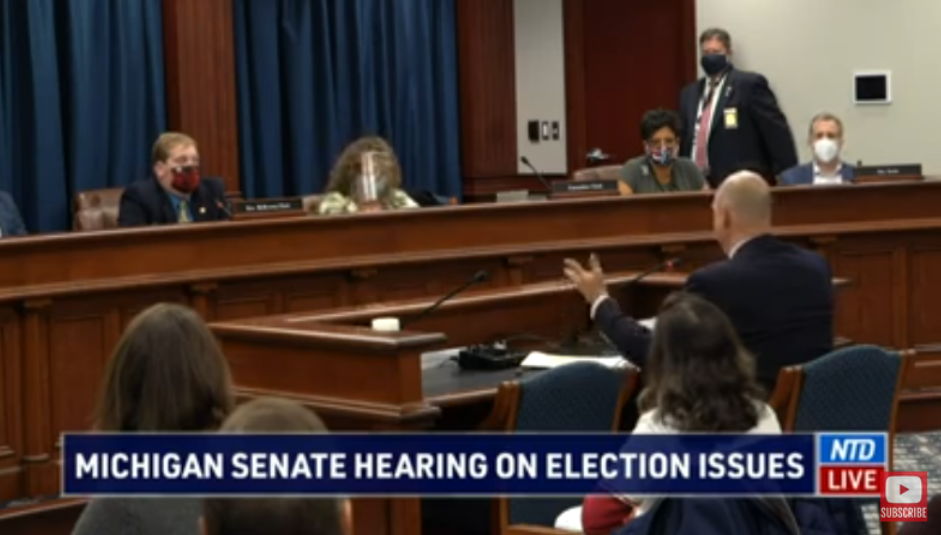 Chris Schornack appears before the Michigan Senate Hearing on Election Issues (YouTube screenshot)