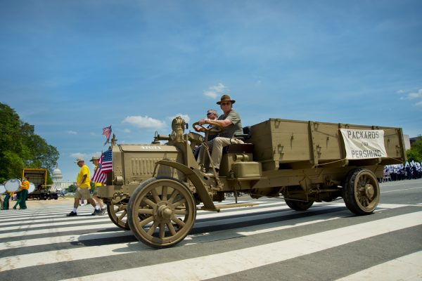 Packard Army truck Mem Day 2014 Ray and I courtesy Dave Lockard