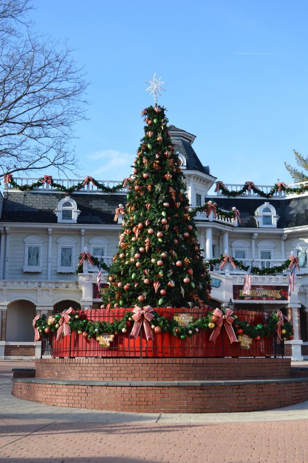 A Christmas tree at Six Flags Holiday in the Park. (credit Anthony C. Hayes/BPE)