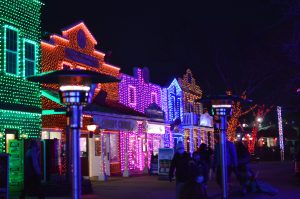 Holiday lights at Six Flags Holiday in the Park. (credit Anthony C. Hayes/BPE)