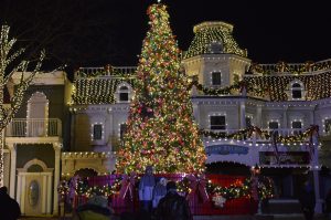 A Christmas tree at Six Flags Holiday in the Park. (credit Anthony C. Hayes/BPE)