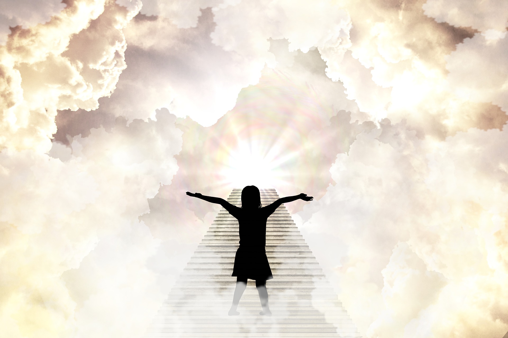 girl on stairs of heaven - eternity: Image by Vicki Nunn from Pixabay