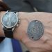 TBM Avenger flight: Lynn Stepanian-Smith shows us the watch and dog tag of her late father, U.S. Navy aviator Edward Stepanian. (credit Anthony C. Hayes/BPE)