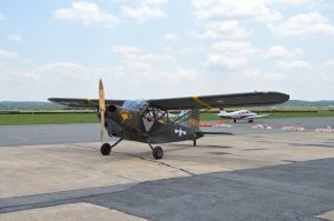 The Stinson L-5 Sentinel "Gayle Ann" at the 2021 Commemorative Air Force Warbirds Showcase in Frederick, MD. (credit Anthony C. Hayes/BPE)