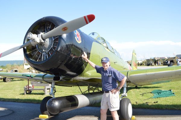 Alan Armstrong of the Commemorative Air Force (Dixie Wing) is the pilot of one of the “enemy” aircraft – a replica IJN Nakajima B5N2 "Kate". (credit Anthony C. Hayes)