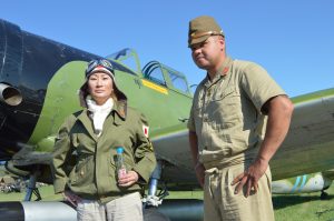 MAAM WWII Weekend: Lady Camille and reenactor Josh Snyder helped portray the Japanese side of WWII. (credit Anthony C. Hayes)