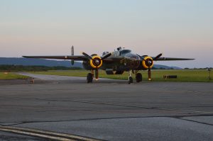 The Yankee Air Museum’s North American B-25 “Mitchell” Rosie’s Reply. Night Engine-Run Photo Shoot: MAAM WWII Weekend 2021 (credit Anthony C. Hayes)