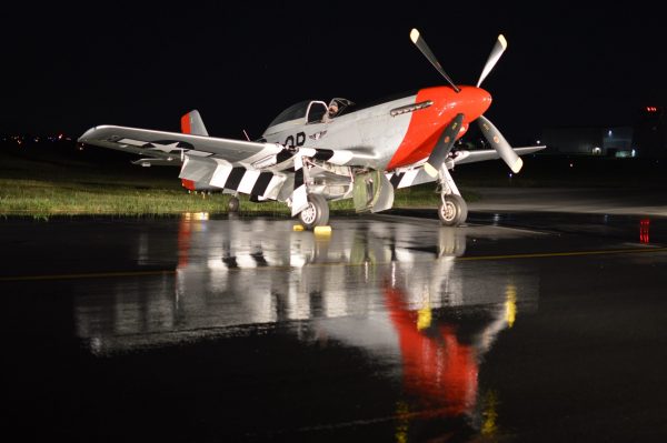 Night Engine-Run Photo Shoot of P-51-D 'Red Nose' at 2021 MAAM WWII Weekend. (credit Anthony C. Hayes)