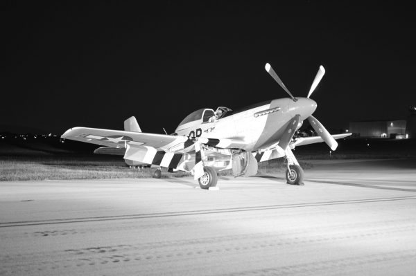 Night Engine-Run Photo Shoot of P-51D 'Red Nose' at 2021 MAAM WWII Weekend (Credit Anthony C. Hayes)