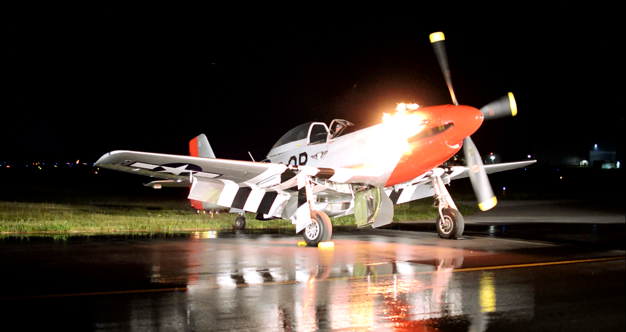 Night Engine-Run Photo Shoot of P-51D 'Red Nose' at 2021 MAAM WWII Weekend (Credit Anthony C. Hayes)