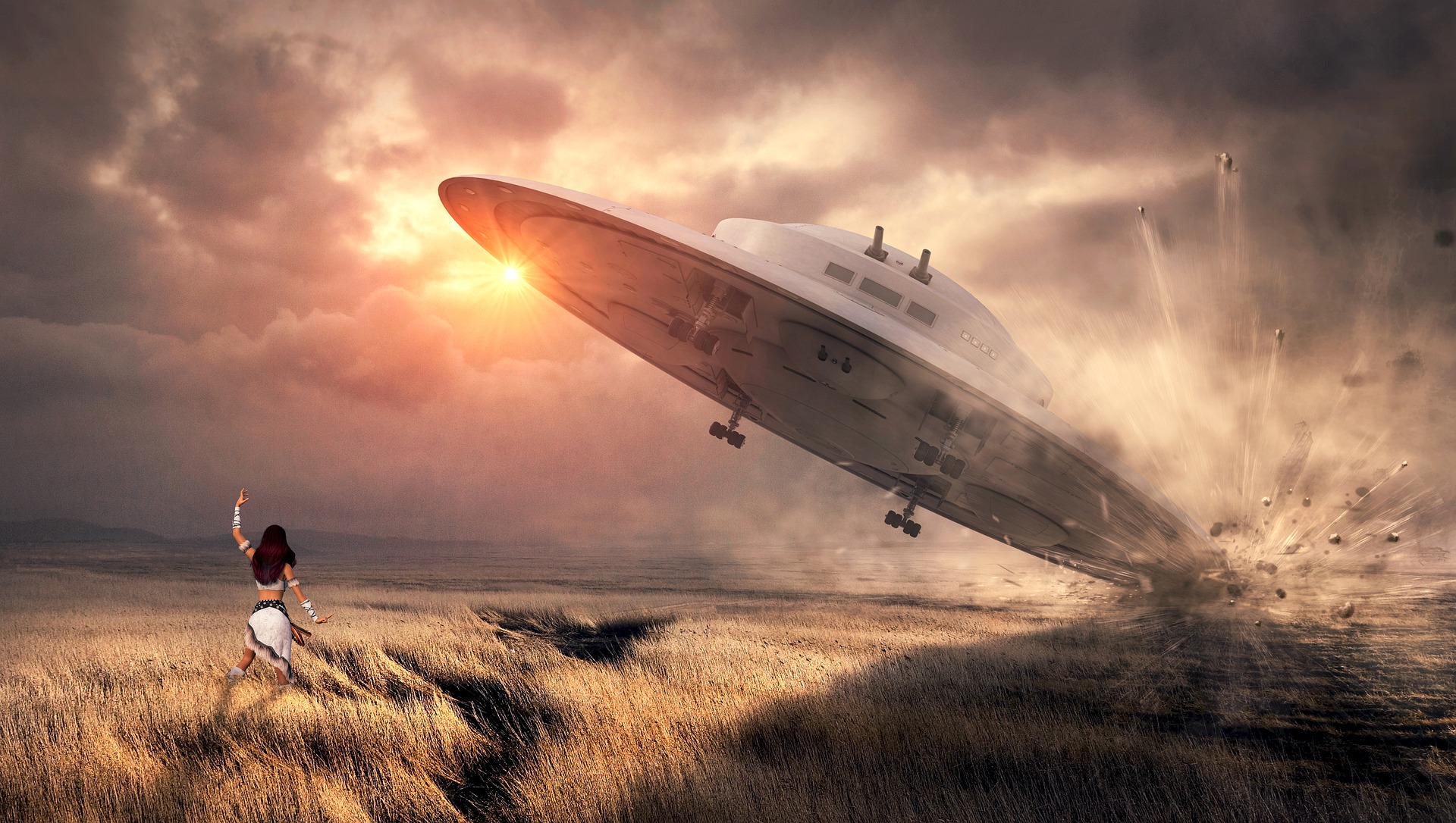 UFOs in Wartime: fantasy art: Image by Stefan Keller from Pixabay