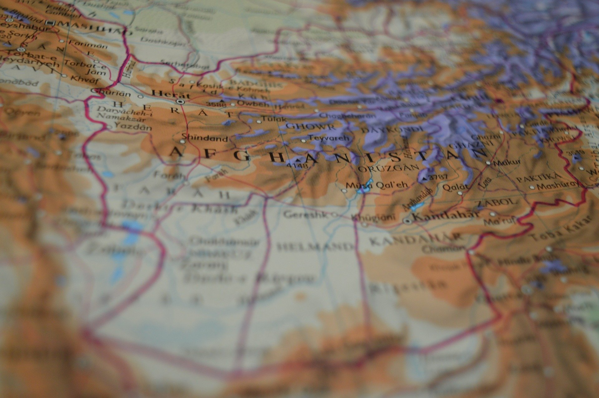 Afghanistan map (Image by ErikaWittlieb from Pixabay)
