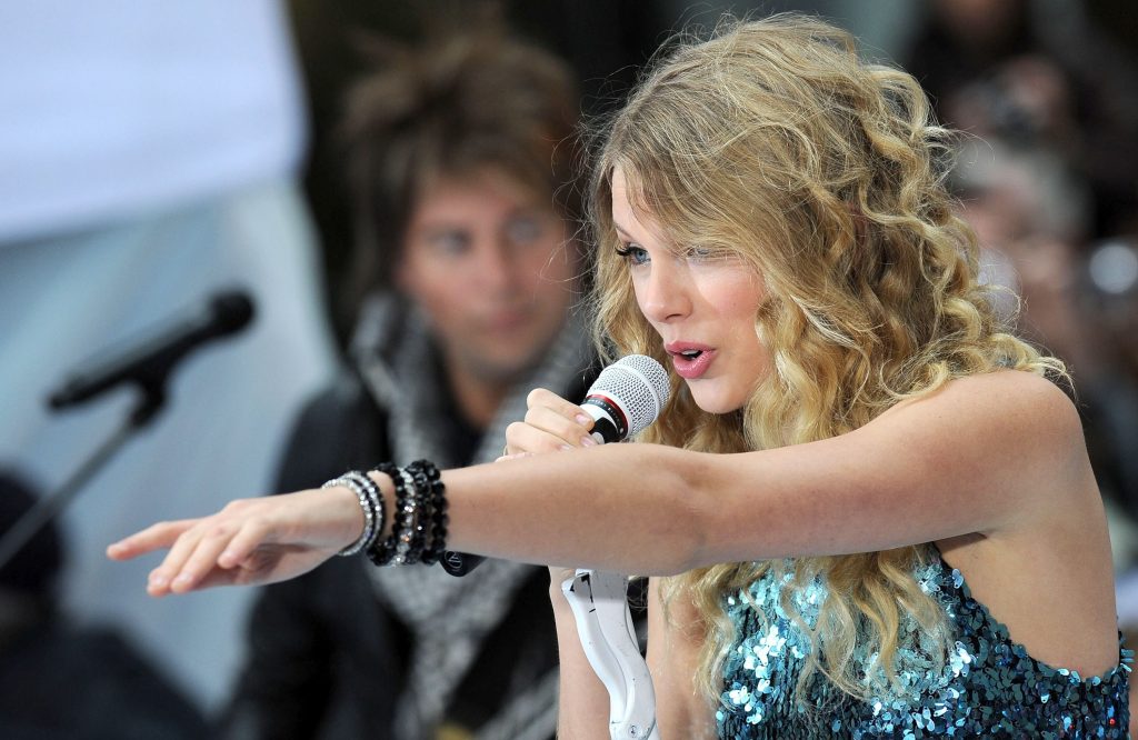 Superstar Taylor Swift action. (Shutterstock)