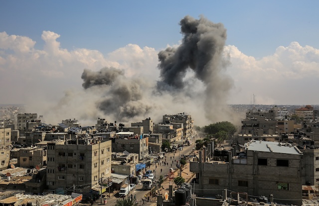 October 10, 2023.  Gaza taking a hit – with unavoidable collateral damage – in response to Hamas’ attack against Israel.  (Shutterstock)