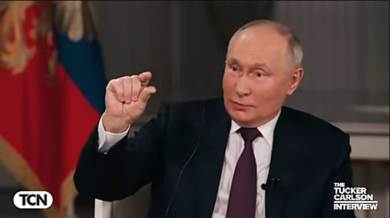 Tucker Carlson interview Vladimir Putin (YouTube screenshot)