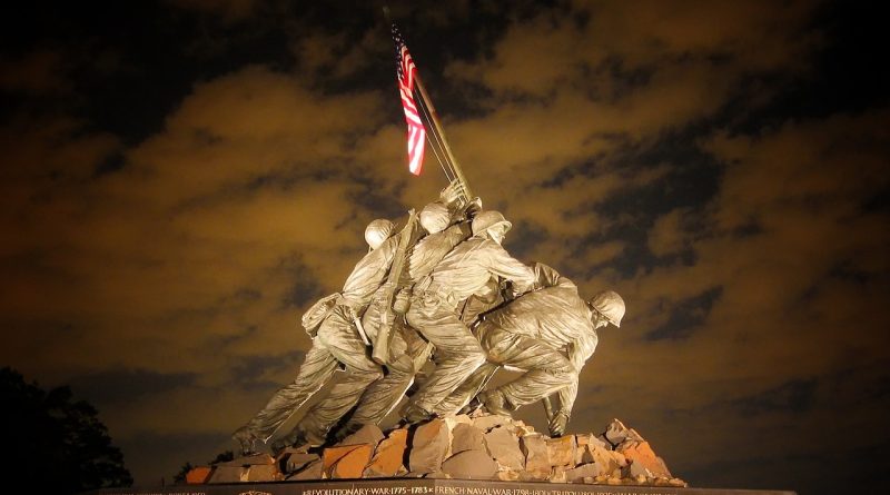 Joe Rosenthal: The U.S. Marine Corps War Memorial — based on the iconic photograph by Joe Rosenthal — is located on Arlington Ridge along the axis of the National Mall. (Image by 12019 from Pixabay)