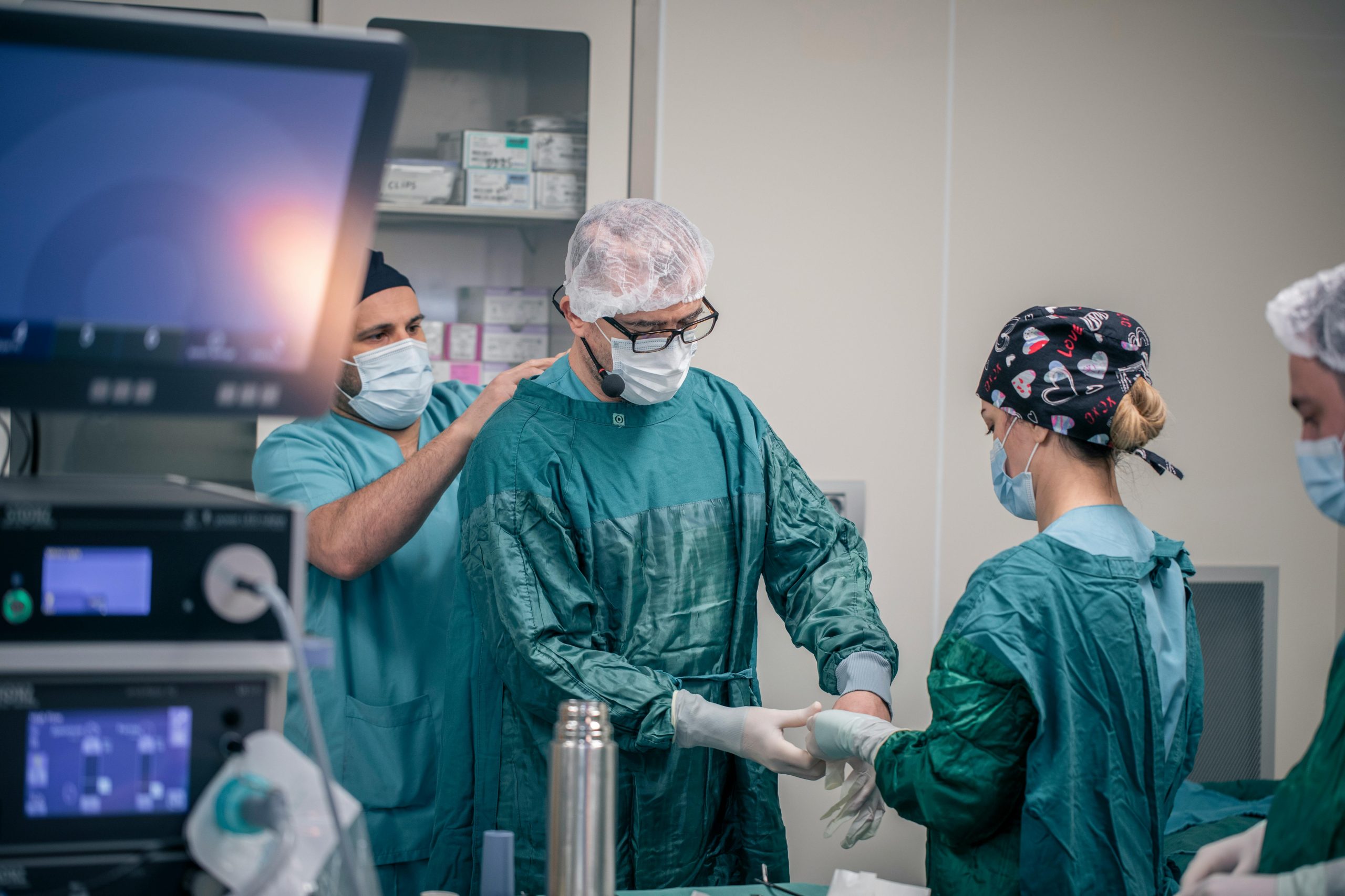 A Doctor Preparing For Surgery