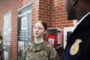 Pocomoke High School senior Josie Stevens describes her involvement in the Marine Corps Junior ROTC. (Giuseppe LoPiccolo/Capital News Service)