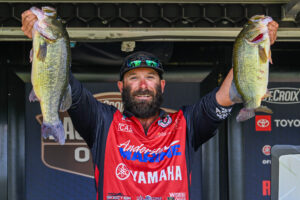 Dillon Falardeau has taken the lead on Day 1 of the St. Croix Bassmaster Open at Upper Chesapeake Bay presented by SEVIIN with a total of 22 pounds, 7 ounces. Photo by Andy Crawford/B.A.S.S.