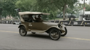 U.S. Army 250th Celebration: The oldest vehicle on parade was Mark Ounan's 1918 Dodge.