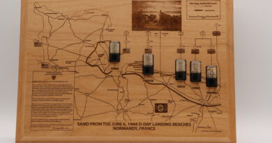 Joel Johnson's D-Day sand plaque by Day of Days Productions.