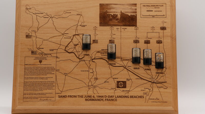 Joel Johnson's D-Day sand plaque by Day of Days Productions.