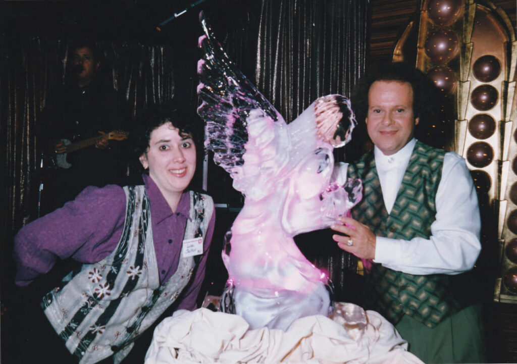 Richard Simmons with Lisa Salkov: courtesy Carnival Cruise Line.