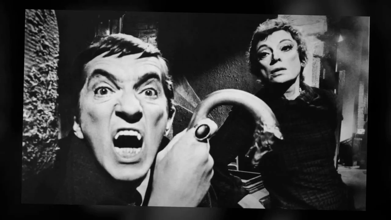 Screenshot from Dark Shadows (ABC) featuring Jonathan Frid and Grayson Hall