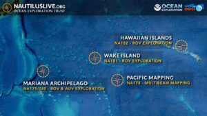 Wake, Battle of Wake Island, Ocean Exploration Trust :OET 2026 season map (Credit Ocean Exploration Trust)
