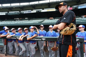 Orioles shortstop J.J. Hardy recently held a practice for the Savages Eagles baseball team at Camden Yards. (Baltimore Orioles)