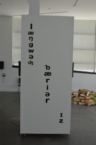 "Language Barrier Is" at the Babble exhibit in Baltimore. (Anthony C. Hayes)